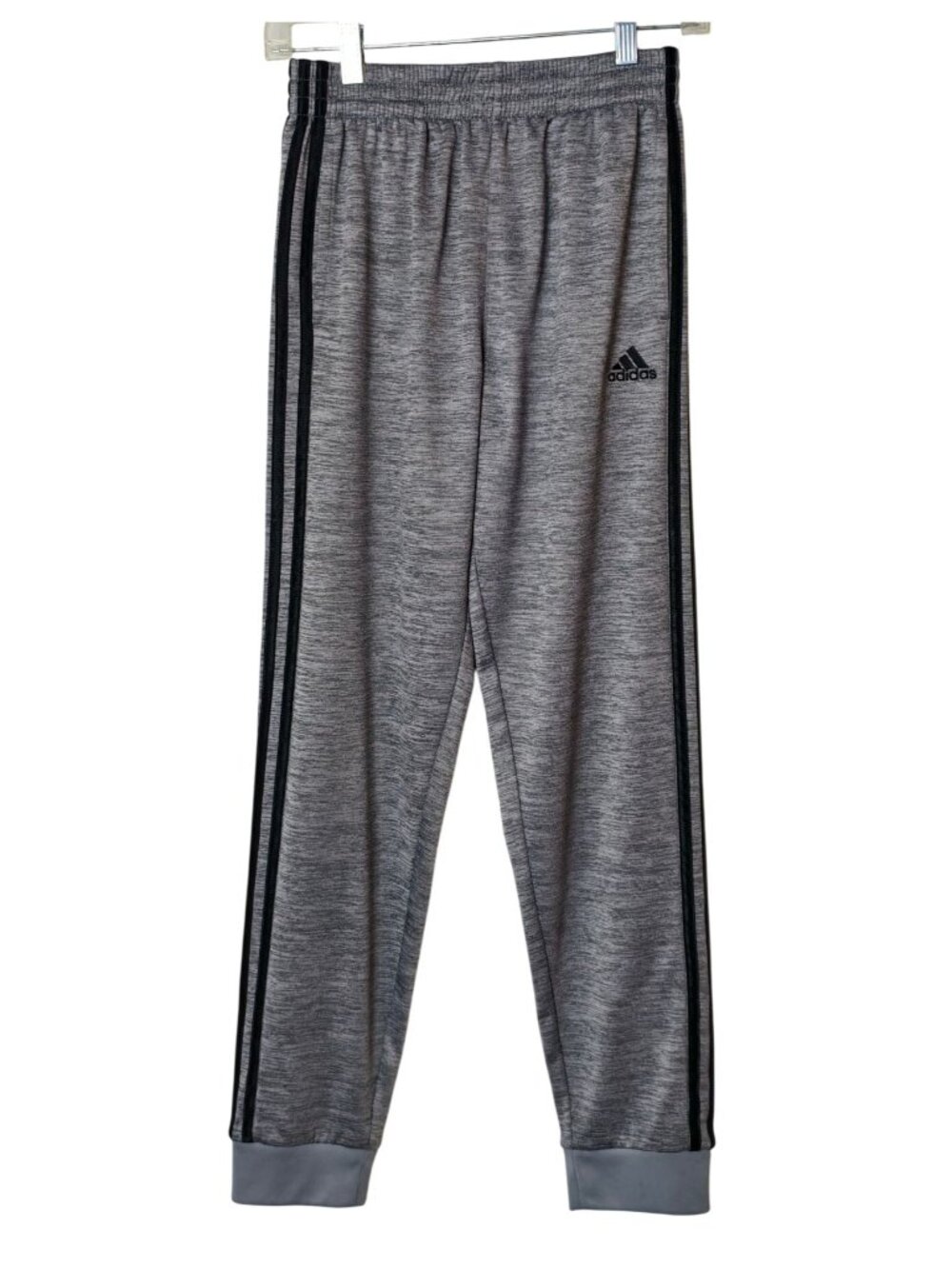 Adidas Boys L Training Pants Gray Athletic Pockets 3-Stripe 14/16 Sporty Active